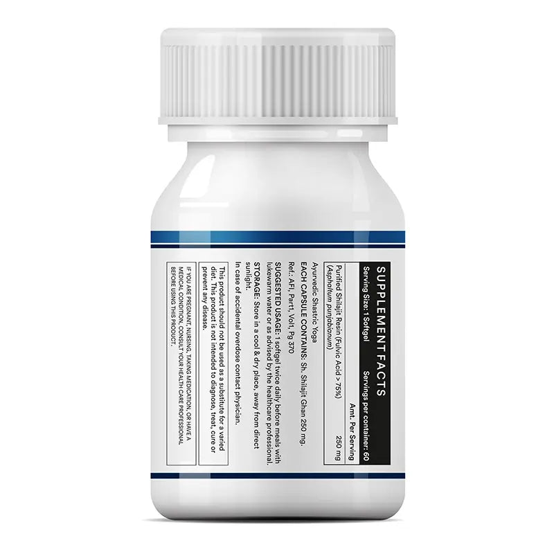 Inlife Pure Himalayan Shilajit Resin 500mg | Contains >75% Fulvic Acid 60 Capsule