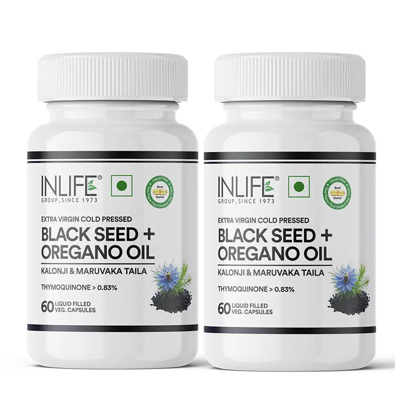 Inlife Black Seed Oil (480 mg) & Oregano Oil (20 mg, 50:1) Capsules, Extra Virgin Cold-Pressed | Thymoquinone > 0.83% | Carvacrol > 80% | Liquid-Filled Veg Capsules - 11