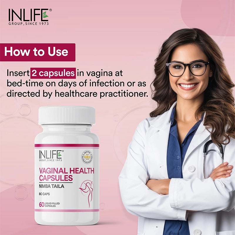Inlife BC Caps – Vaginal Hygiene Support with Neem Seed Oil (Nimba Taila) | Liquid-Filled 60 Capsules