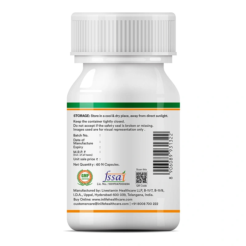 Inlife Prebiotic & Probiotics Forte | 25 Billion, 14 Probiotic Strains | 60 Veg. Capsules