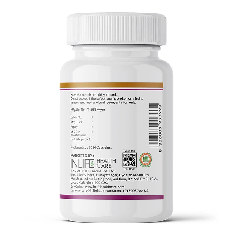 Inlife Garlic Oil with Cold Pressed Coconut Oil Capsules - Dual Action Formula | High Potency Diallyl Disulfide & MCTs | 60 Vegetarian Capsules