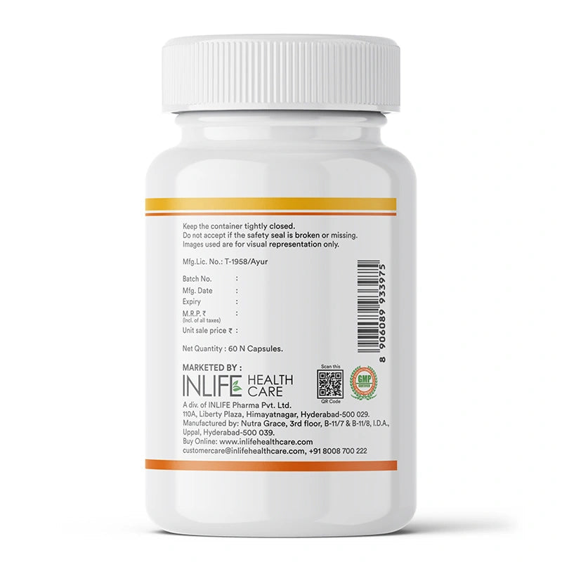 Inlife Pumpkin Seed Oil Capsules | Extra Virgin Cold Pressed Pure Oil | Plant-Based Phytosterols | 60 Veg. Capsules