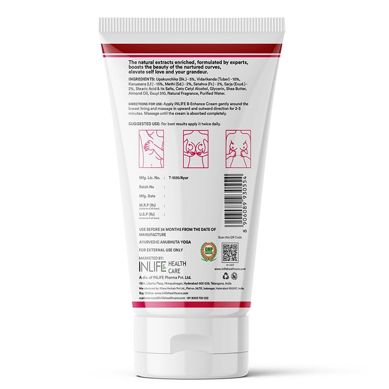 Inlife Natural B-Enhance Cream | Ayurvedic | 100g