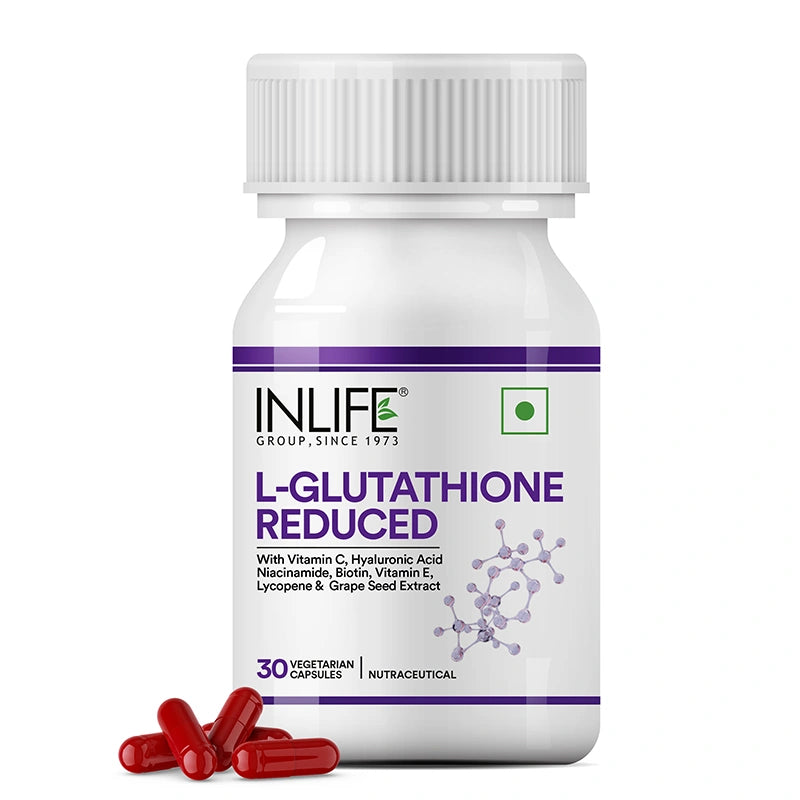 Inlife L-Glutathione Reduced Supplement | 30 Veg. Capsules
