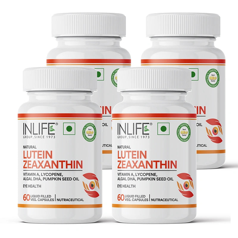 Inlife Natural Lutein & Zeaxanthin Liquid Filled 60 Veg. Capsules | Eye Health & Antioxidant Support