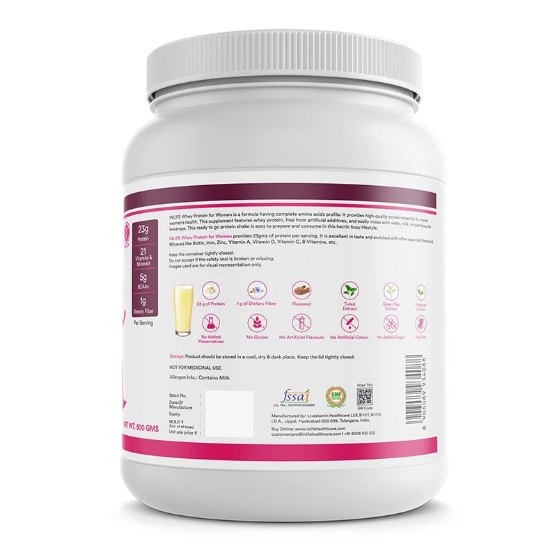 Inlife Whey Protein Powder for Women | 500g - 7