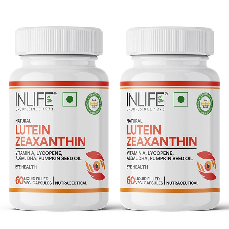 Inlife Natural Lutein & Zeaxanthin Liquid Filled 60 Veg. Capsules | Eye Health & Antioxidant Support