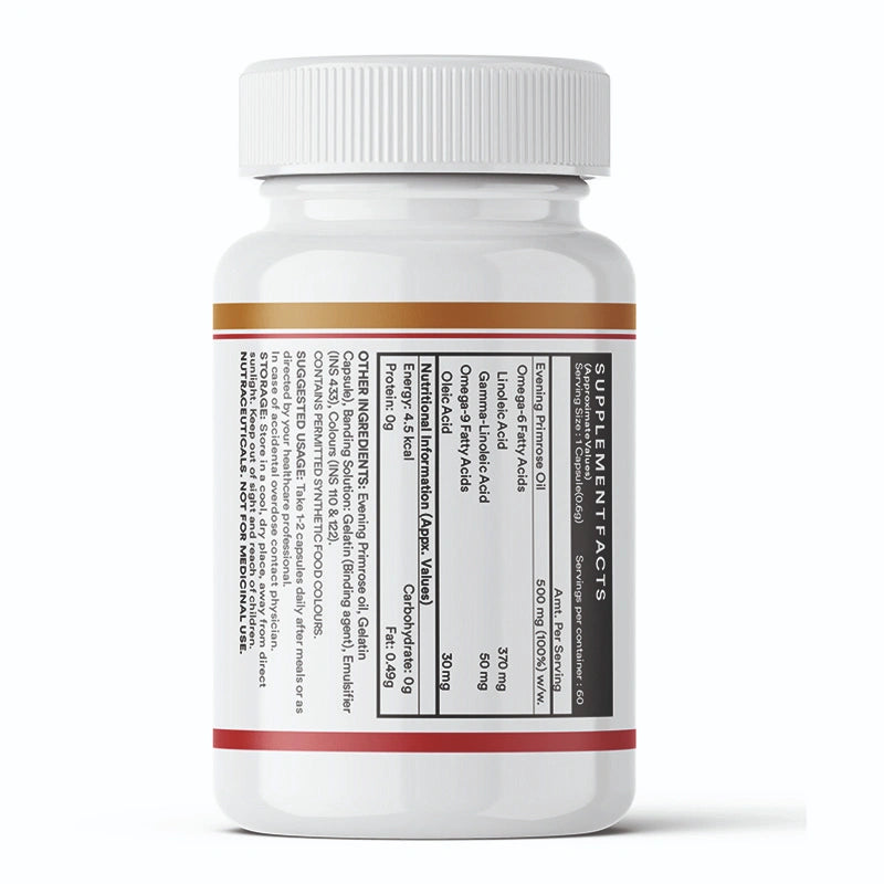 Inlife Evening Primrose Oil Supplement, 500mg Capsules - 8
