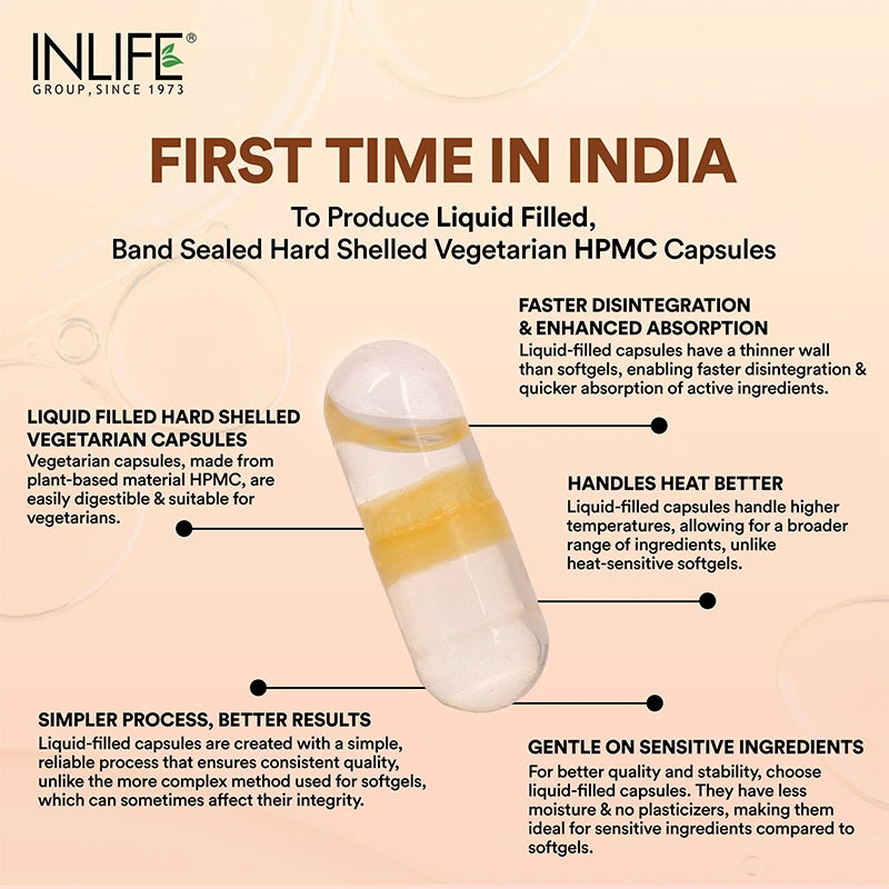 Inlife Garlic Oil with Cold Pressed Coconut Oil Capsules - Dual Action Formula | High Potency Diallyl Disulfide & MCTs | 60 Vegetarian Capsules