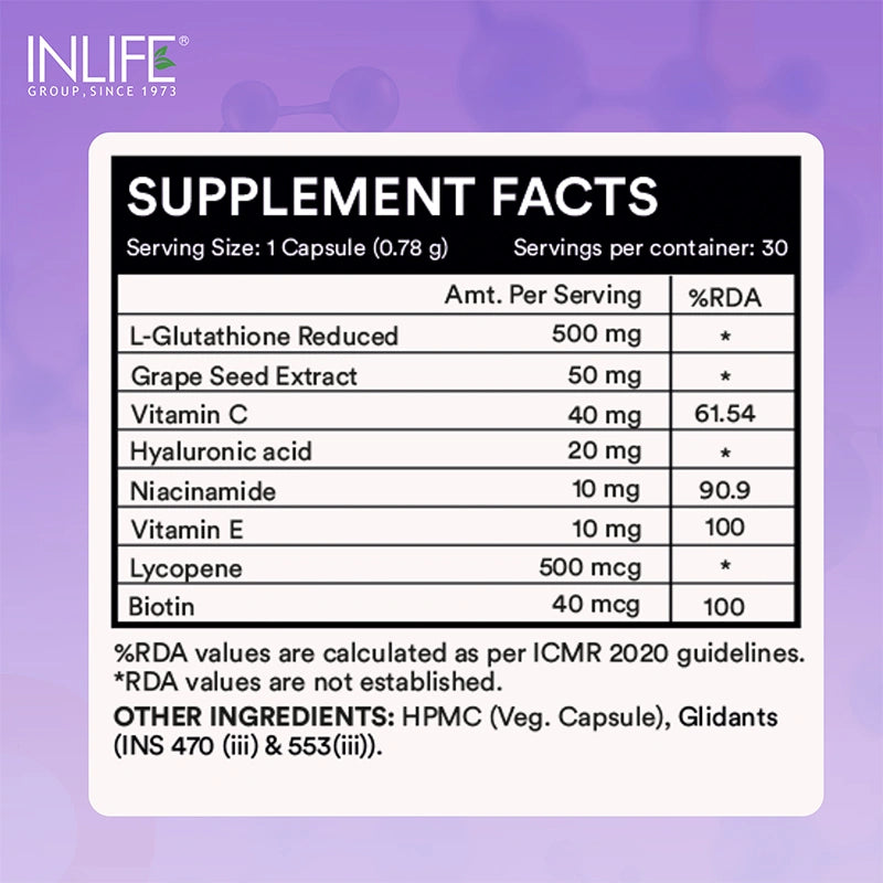 inlife glutathione Inlife L-Glutathione Reduced Supplement inlife glutathione Inlife L-Glutathione Reduced Supplement