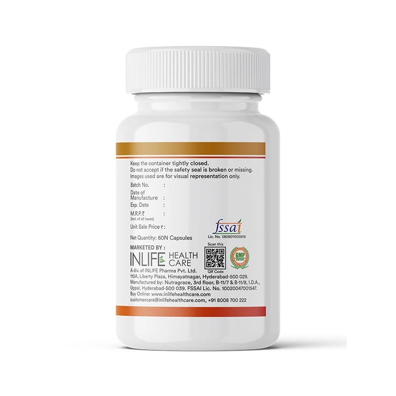 Inlife Vegetarian DHA | Omega 3 Algal Oil Supplement | 400mg per serving |60 Veg. Capsules