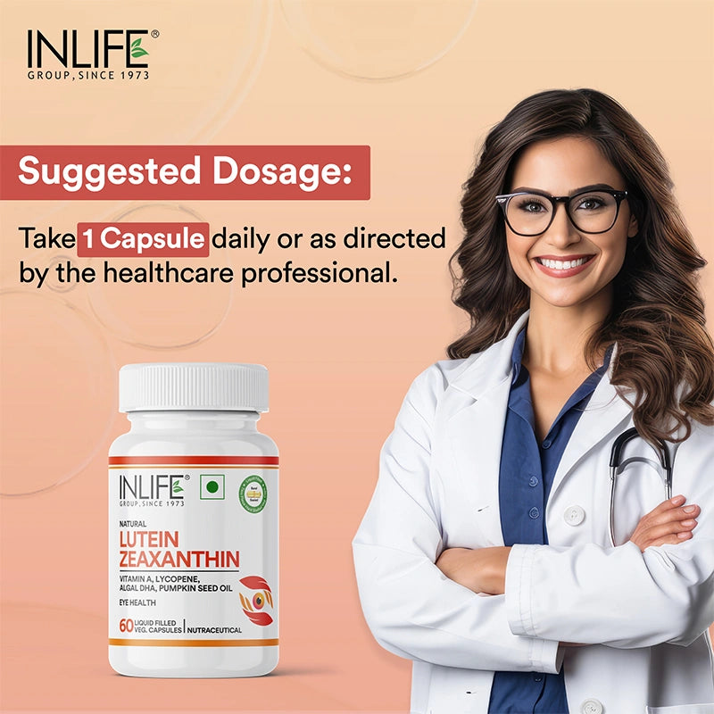 Inlife Natural Lutein & Zeaxanthin Liquid Filled Veg. Capsules | Eye Health & Antioxidant Support - 4