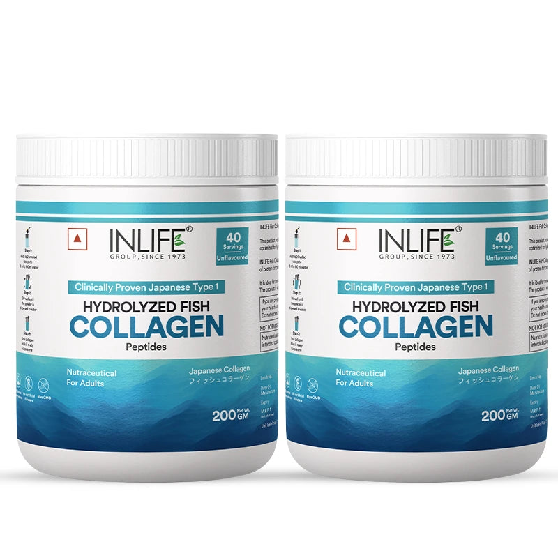 Inlife  Hydrolyzed Japanese Marine Fish Collagen Peptides Powder | Clinically Proven Ingredient | 200g Unflavored - 10