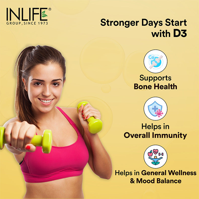 Inlife Vitamin B12, D3 5000 IU & Magnesium Glycinate Combo | Supports Bone & Nerve Health - 20
