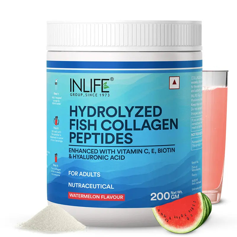 Inlife Hydrolyzed Marine Fish Collagen Peptides Supplement | Enhanced with Vitamin E, Vitamin C, Biotin, Hyaluronic Acid 200g - 13