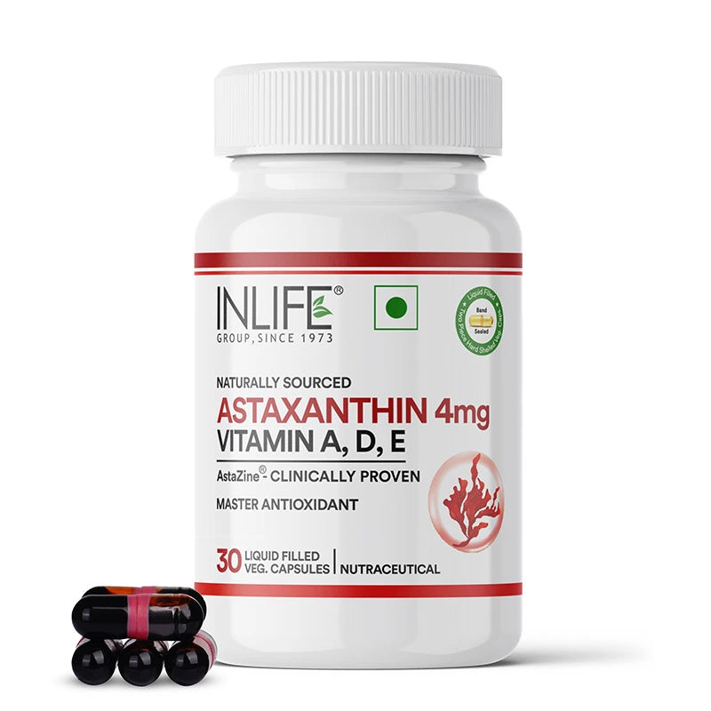 Inlife AstaZine® Astaxanthin 5% with Vitamins A, D3 & E – Ultra-Pure & High-Potency Antioxidant Formula