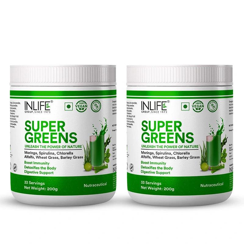 Inlife Super Green Fusion | Vital Nutrients, Fiber, Antioxidants, Superfoods Powder | 200gm - 9