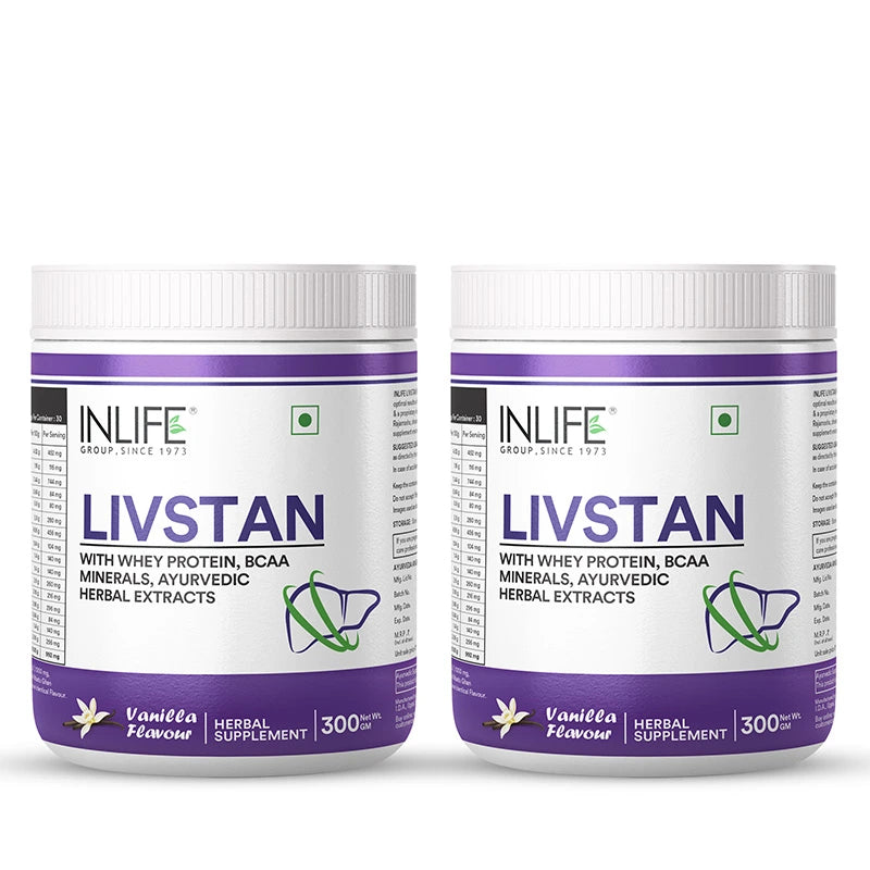 Inlife Livstan Liver Support Powder, Whey Protein with Ayurvedic Herbs, 300g (Vanilla) - 6
