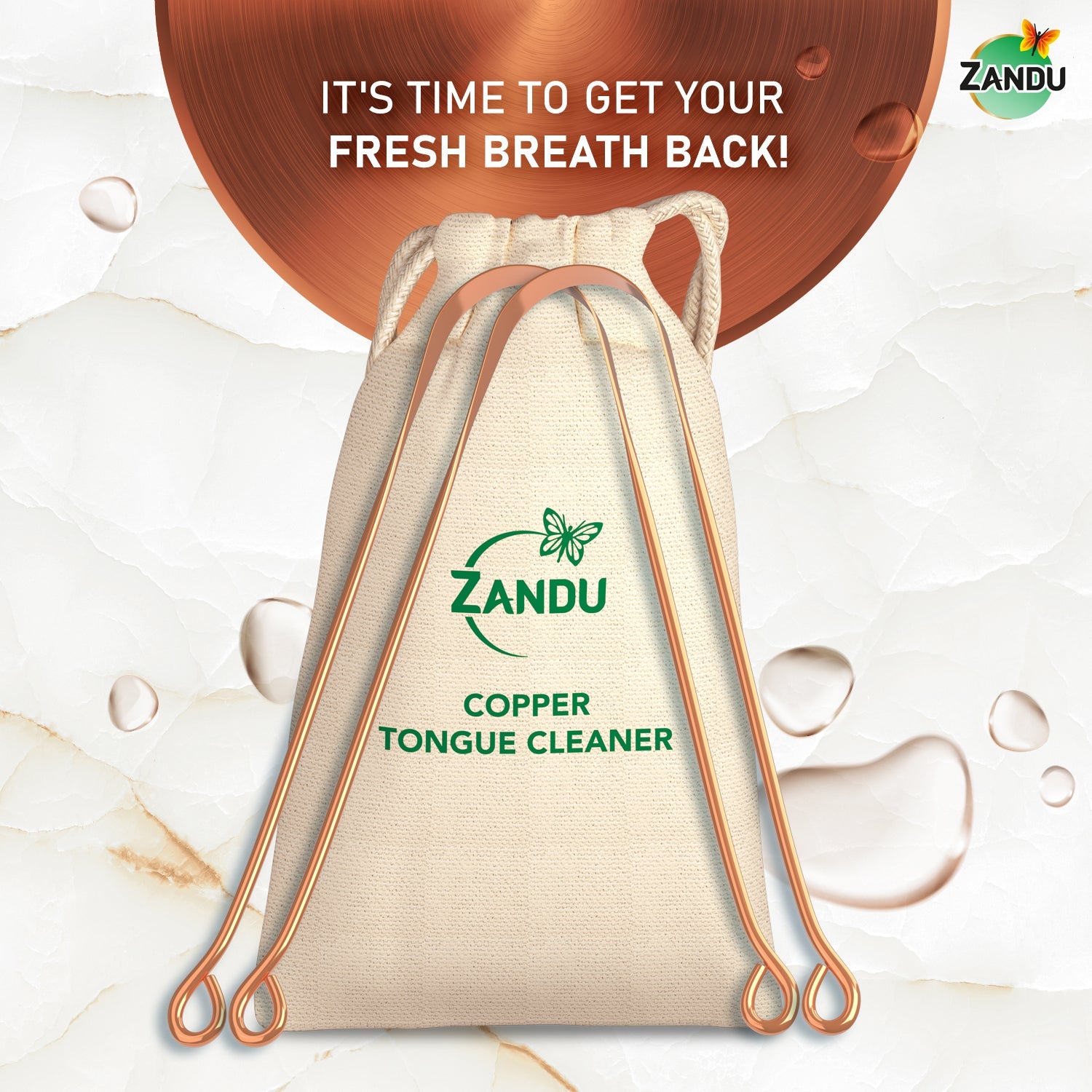 Zandu Copper Tongue Cleaner