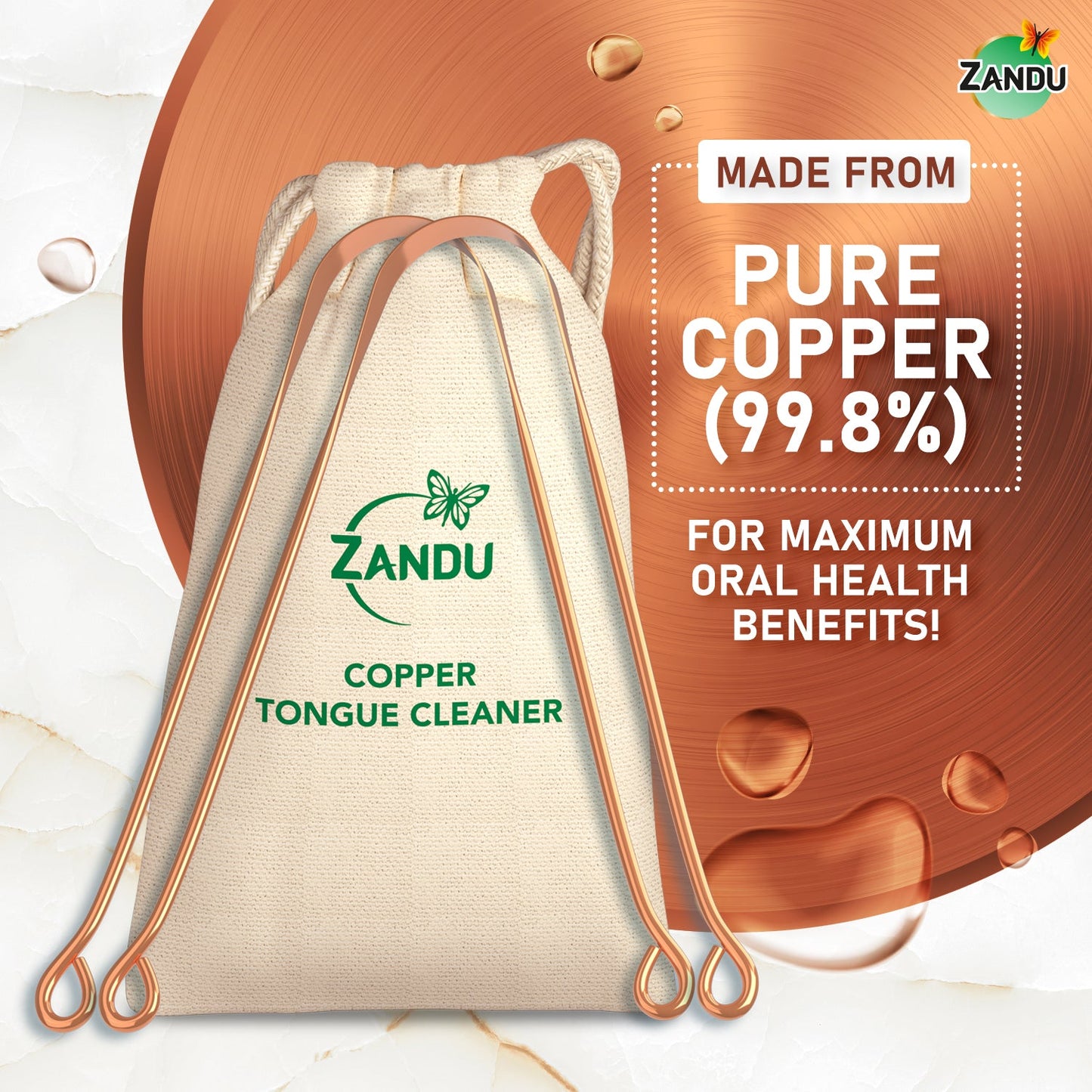 Zandu Copper Tongue Cleaner