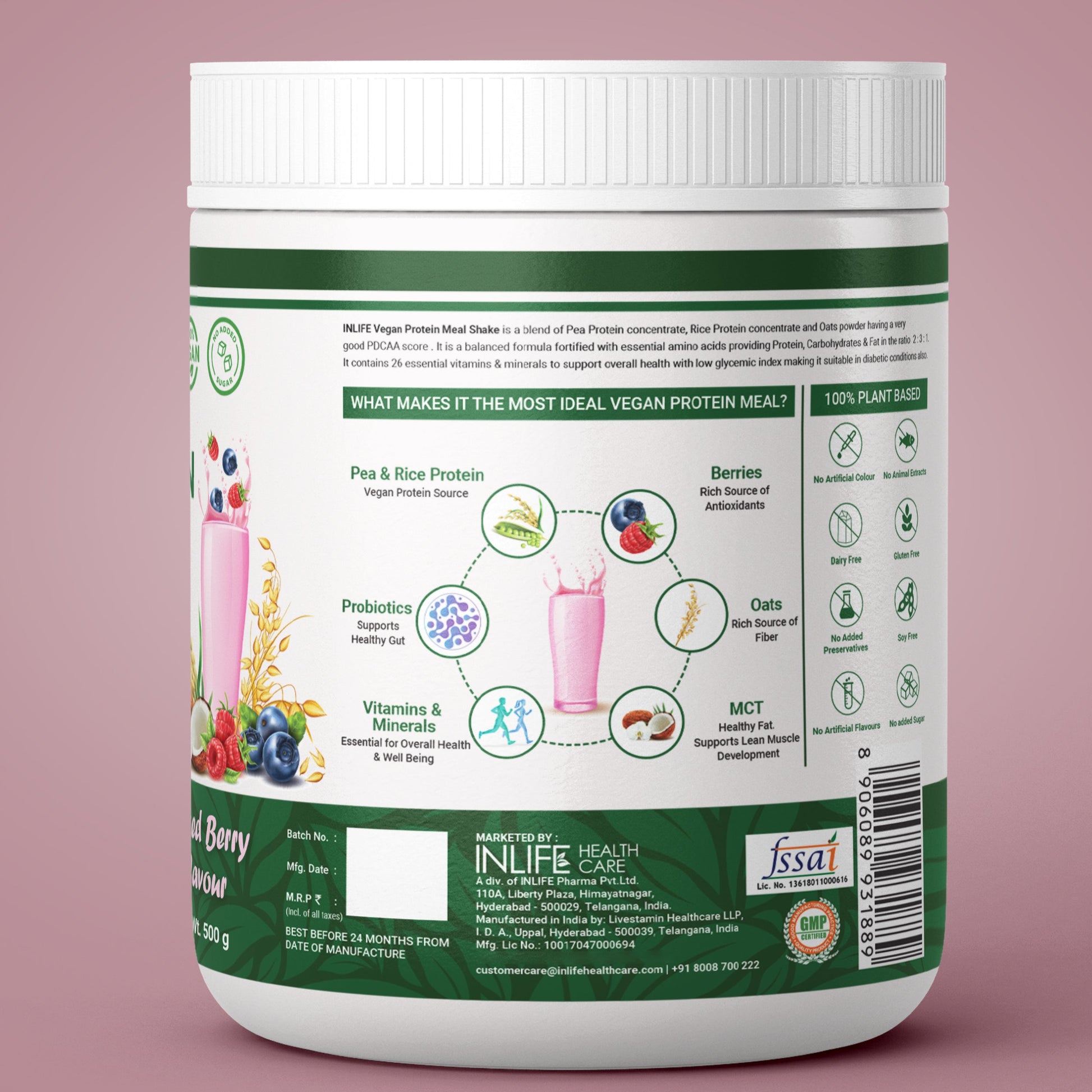 Inlife Plant Based Meal Replacement Shake with Added Probiotics | 500g