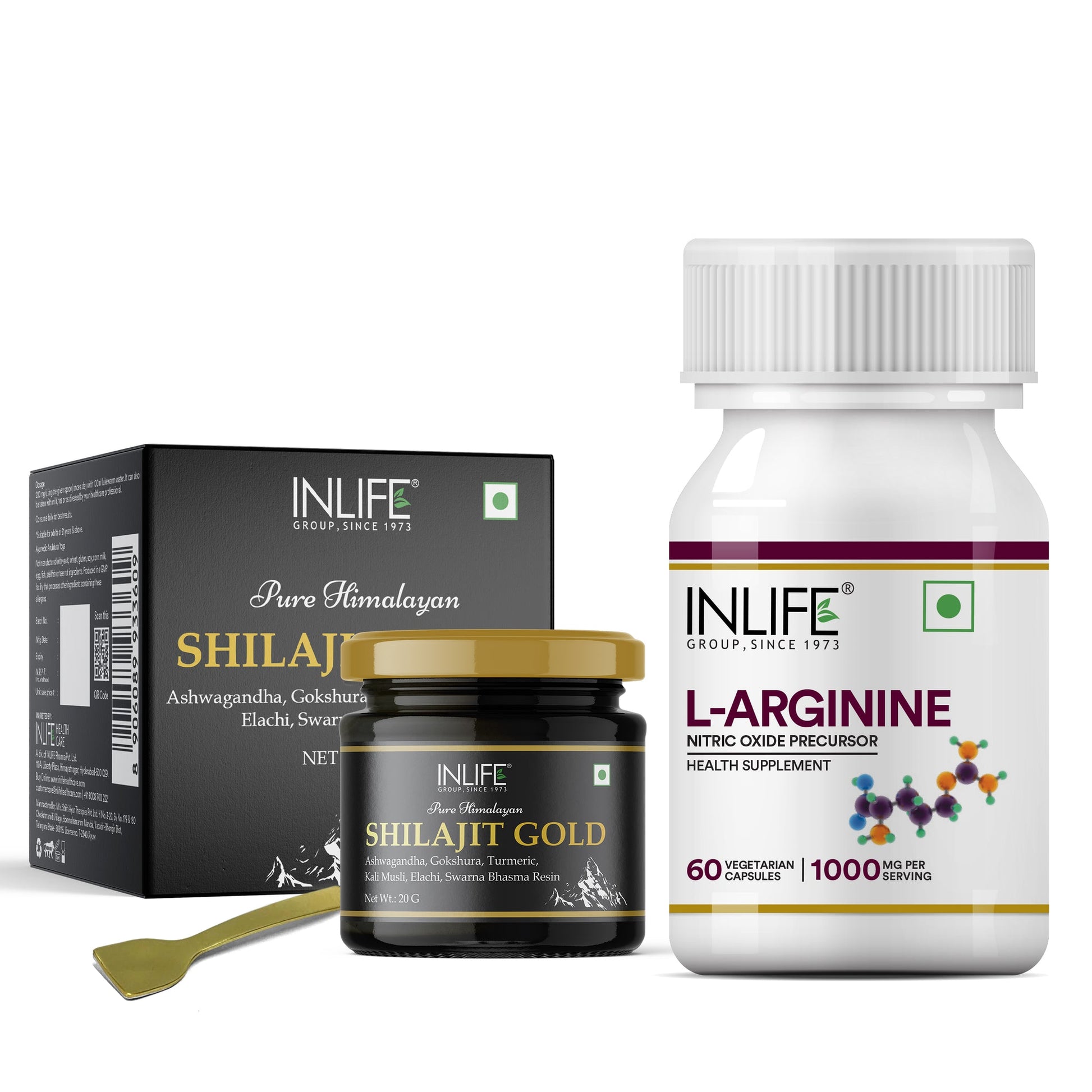 Inlife Shilajit Gold+L-Arginine Vitality Health Combo Pack