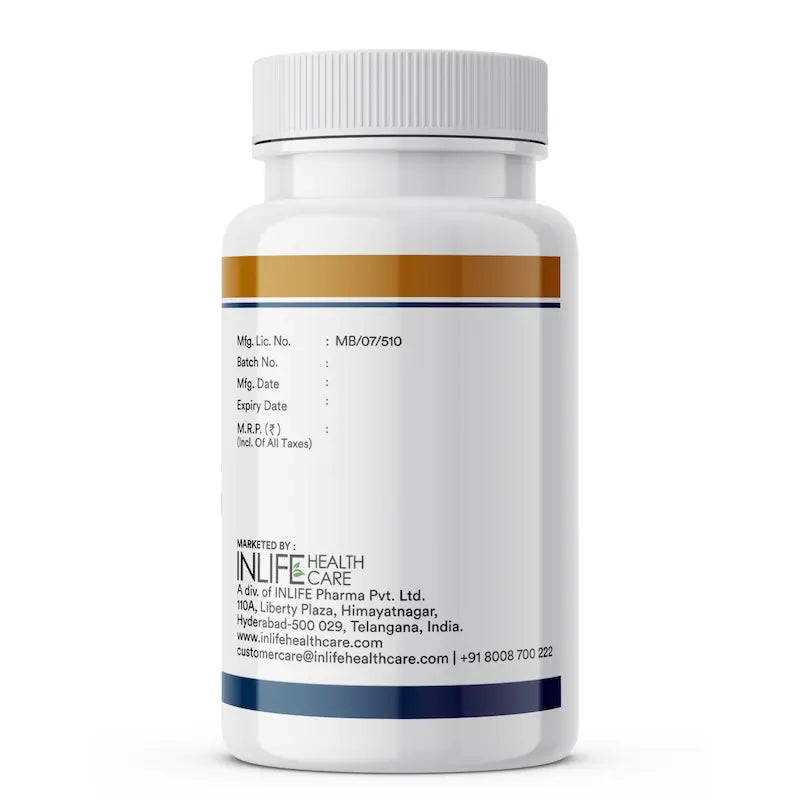 Inlife Vitamin D3 Supplement 5000 IU | Cholecalciferol 60 Tablets