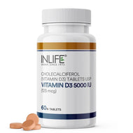 Inlife Vitamin D3 Supplement 5000 IU | Cholecalciferol 60 Tablets