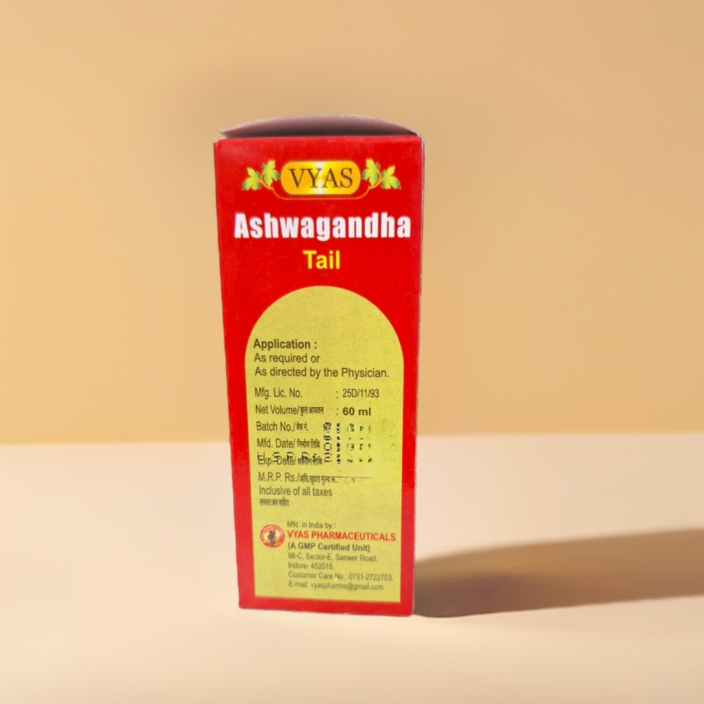 Vyas Ashwagandha Tail 60ml – Traditional Ayurvedic Body Oil with Ashwagandha