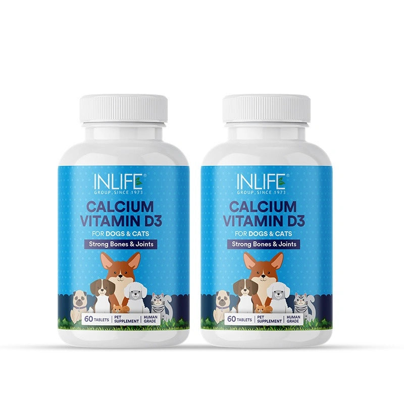 Inlife  Calcium Tablets for Dogs Cats with Vitamin D3 | Stronger Bones, Teeth & Joint Support In Pets Tablets - 6