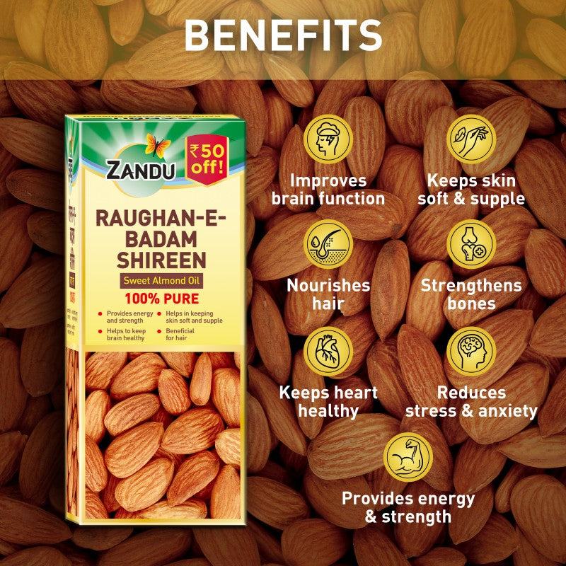 Zandu Raughan E Badam Shireen Sweet Almond Oil