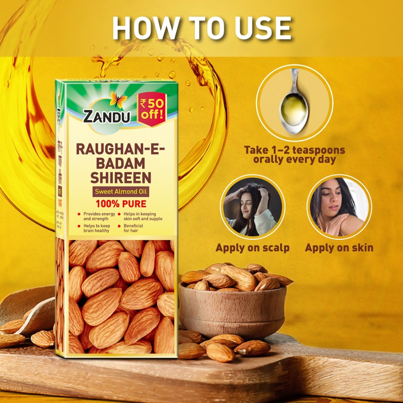 Zandu Raughan E Badam Shireen Sweet Almond Oil