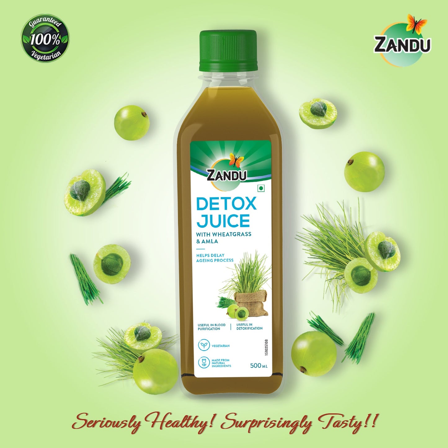 Zandu Full Body Detox Juice (Wheatgrass & Amla)