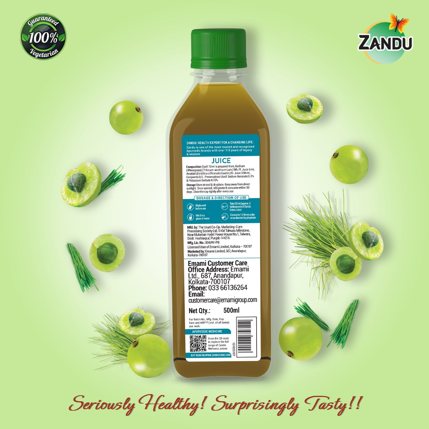 Zandu Full Body Detox Juice (Wheatgrass & Amla)