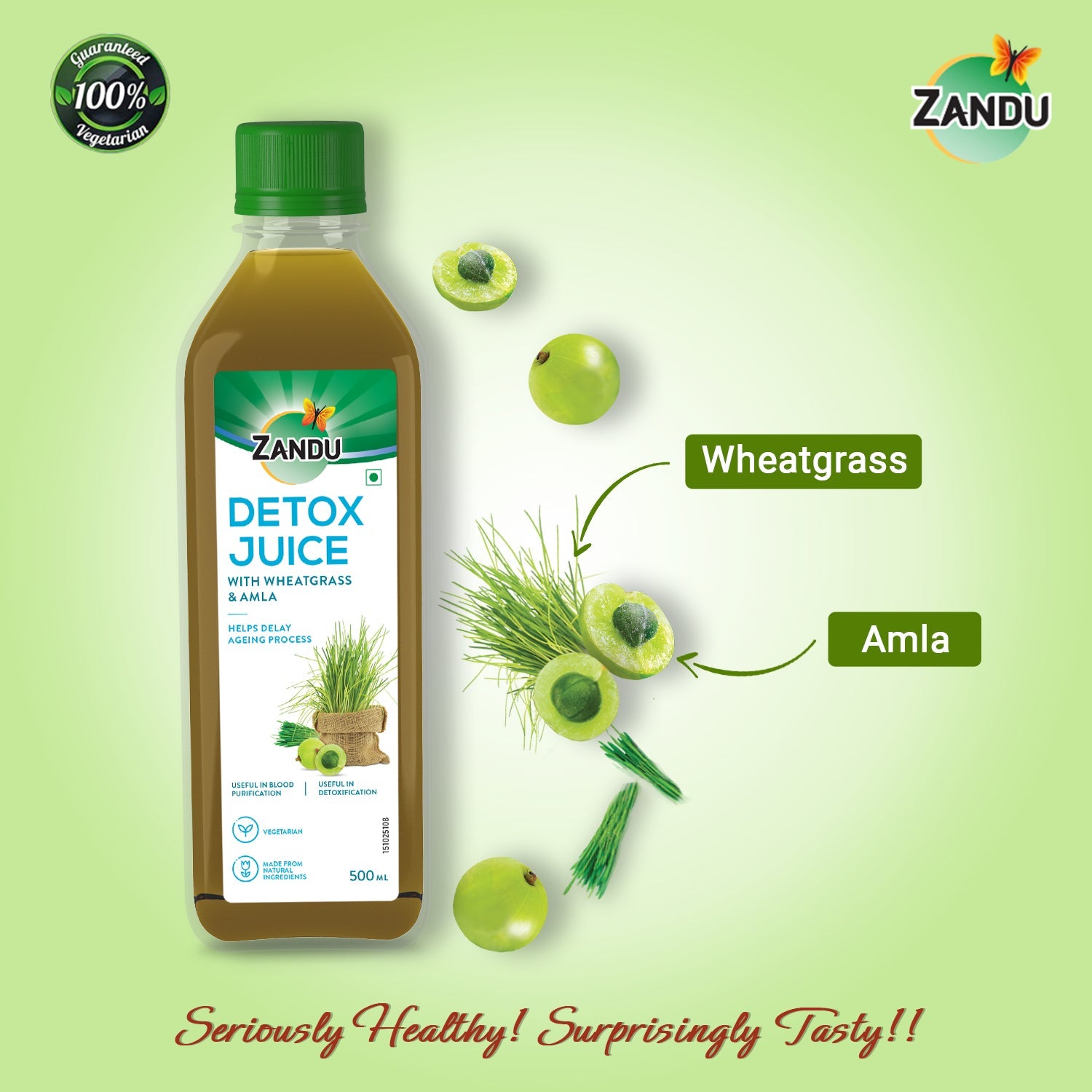 Zandu Full Body Detox Juice (Wheatgrass & Amla)