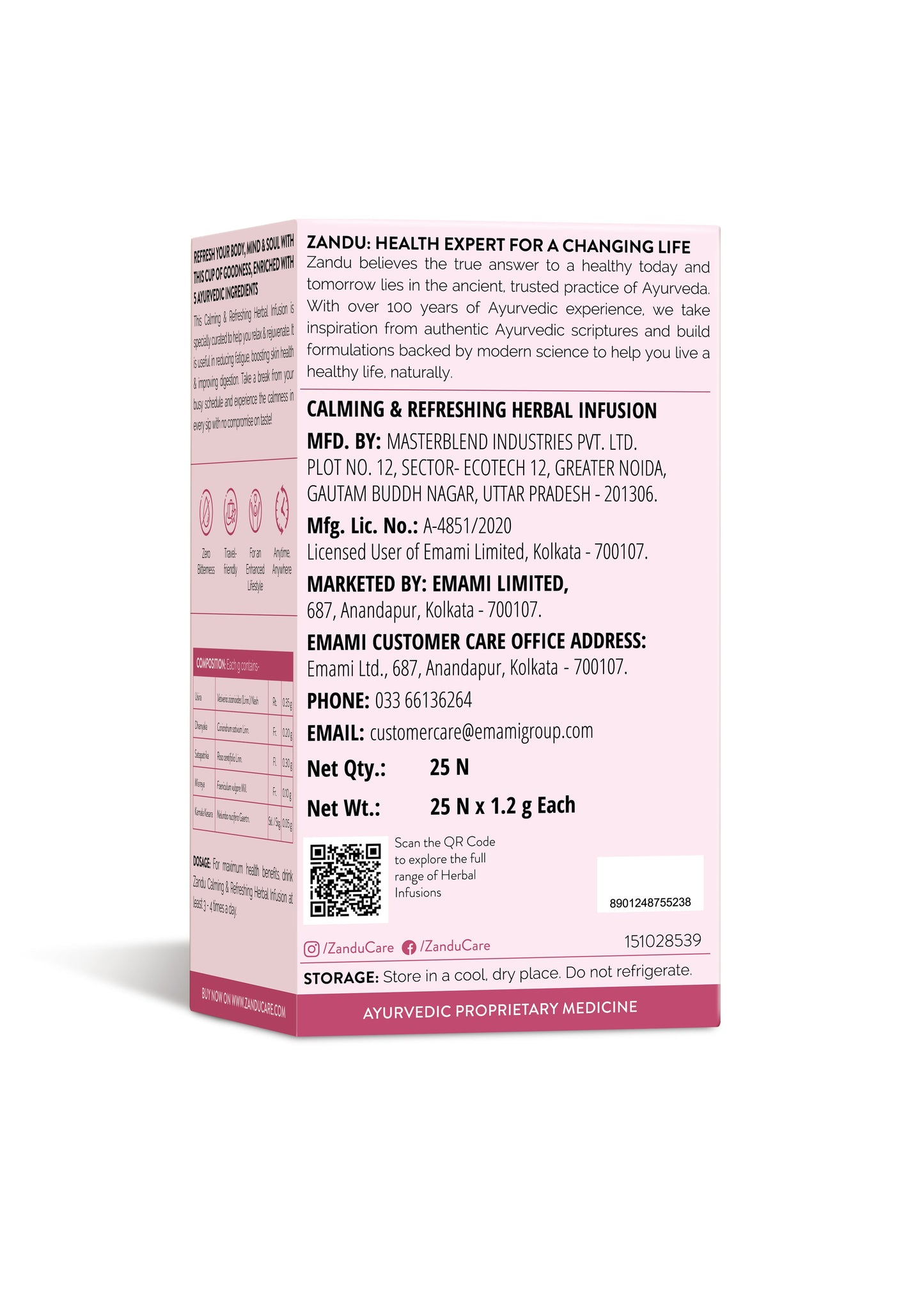 Zandu Calming & Refreshing Iced Tea (25 Teabags Pack Of 2)