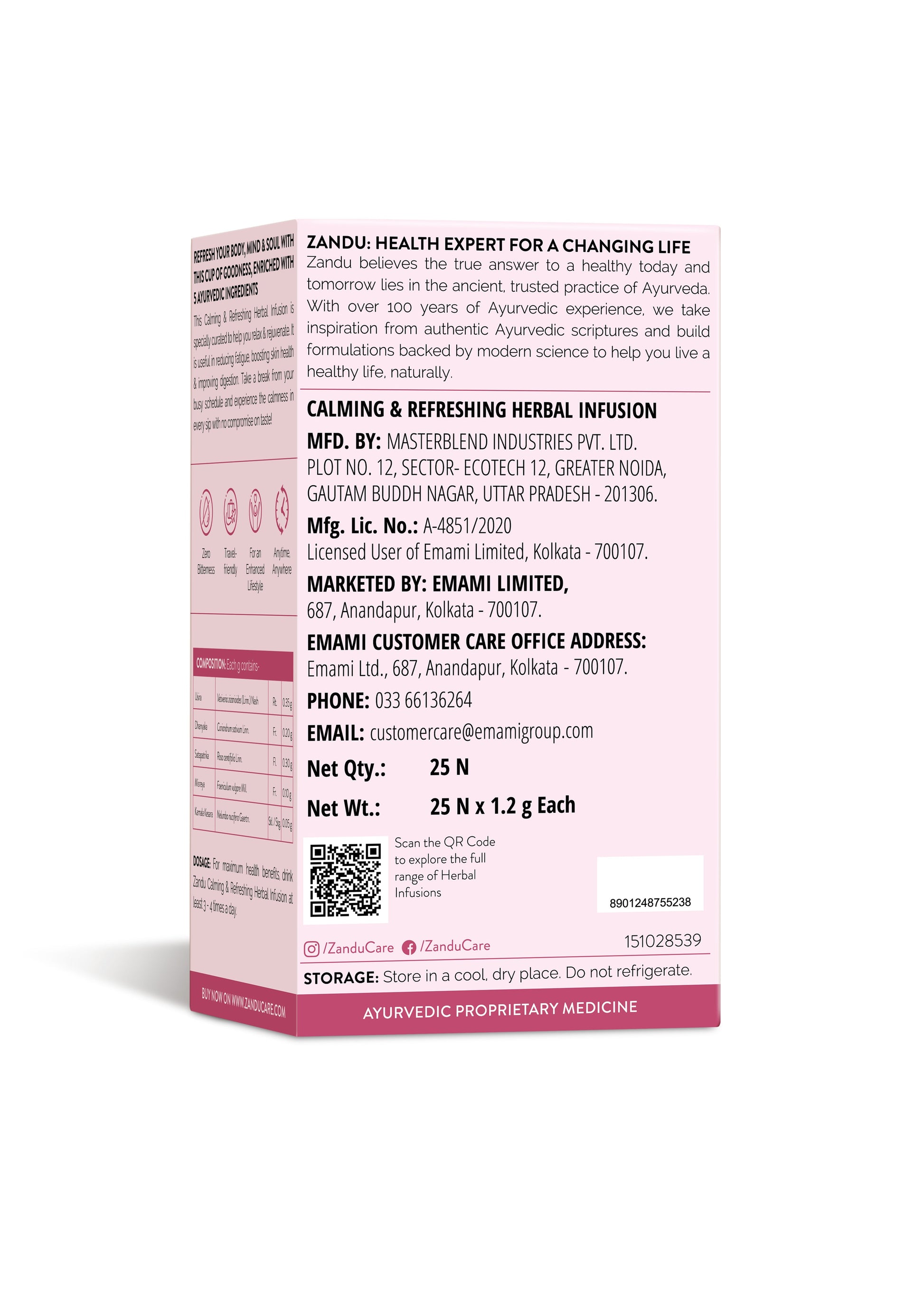 Zandu Calming & Refreshing Iced Tea (25 Teabags Pack Of 2)