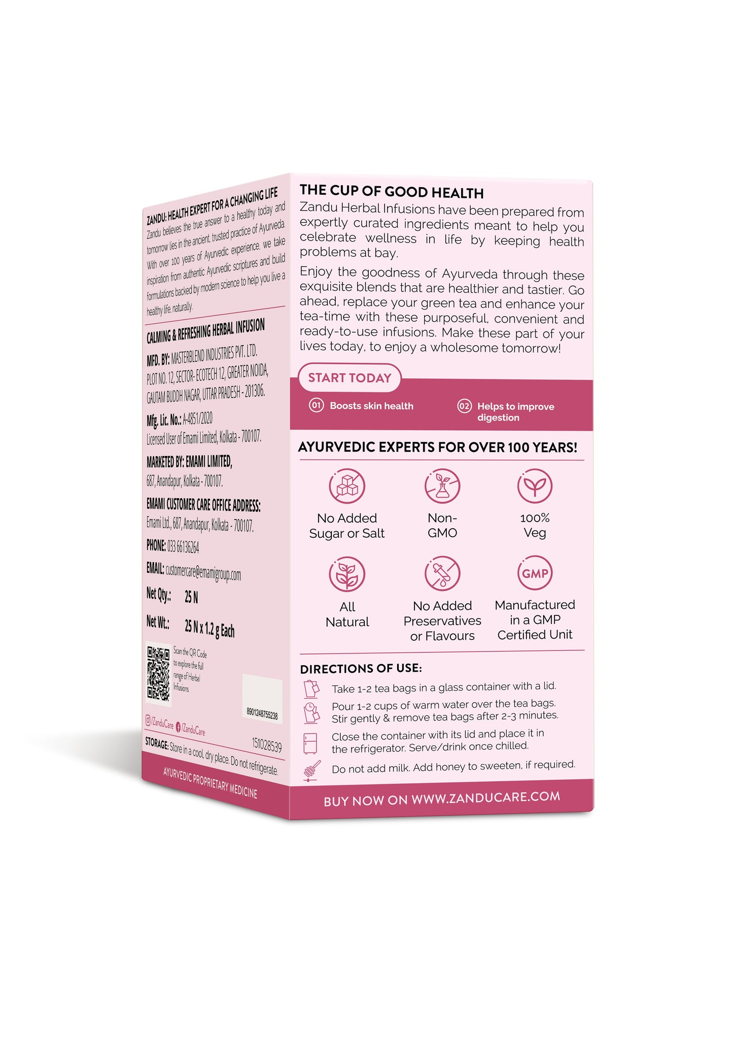 Zandu Calming & Refreshing Iced Tea (25 Teabags Pack Of 2)