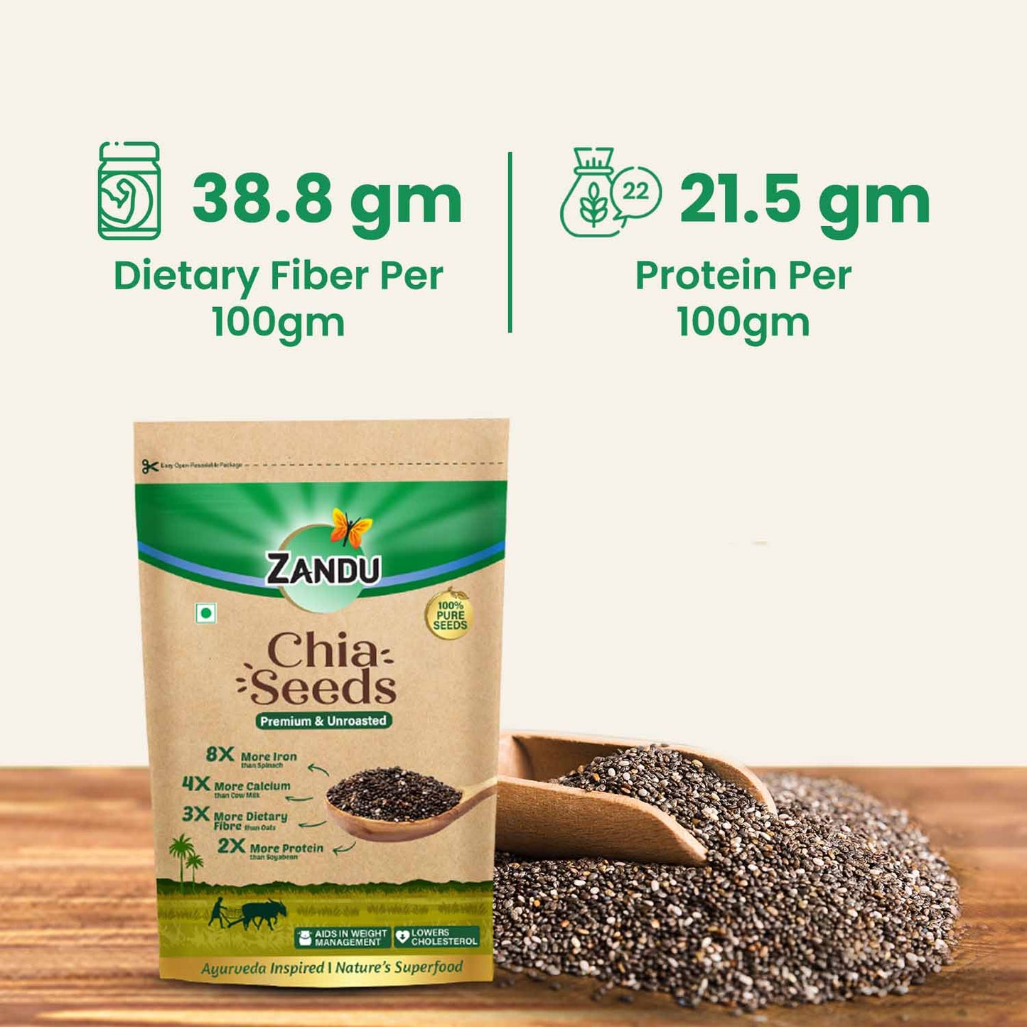Zandu Chia Seeds 200g
