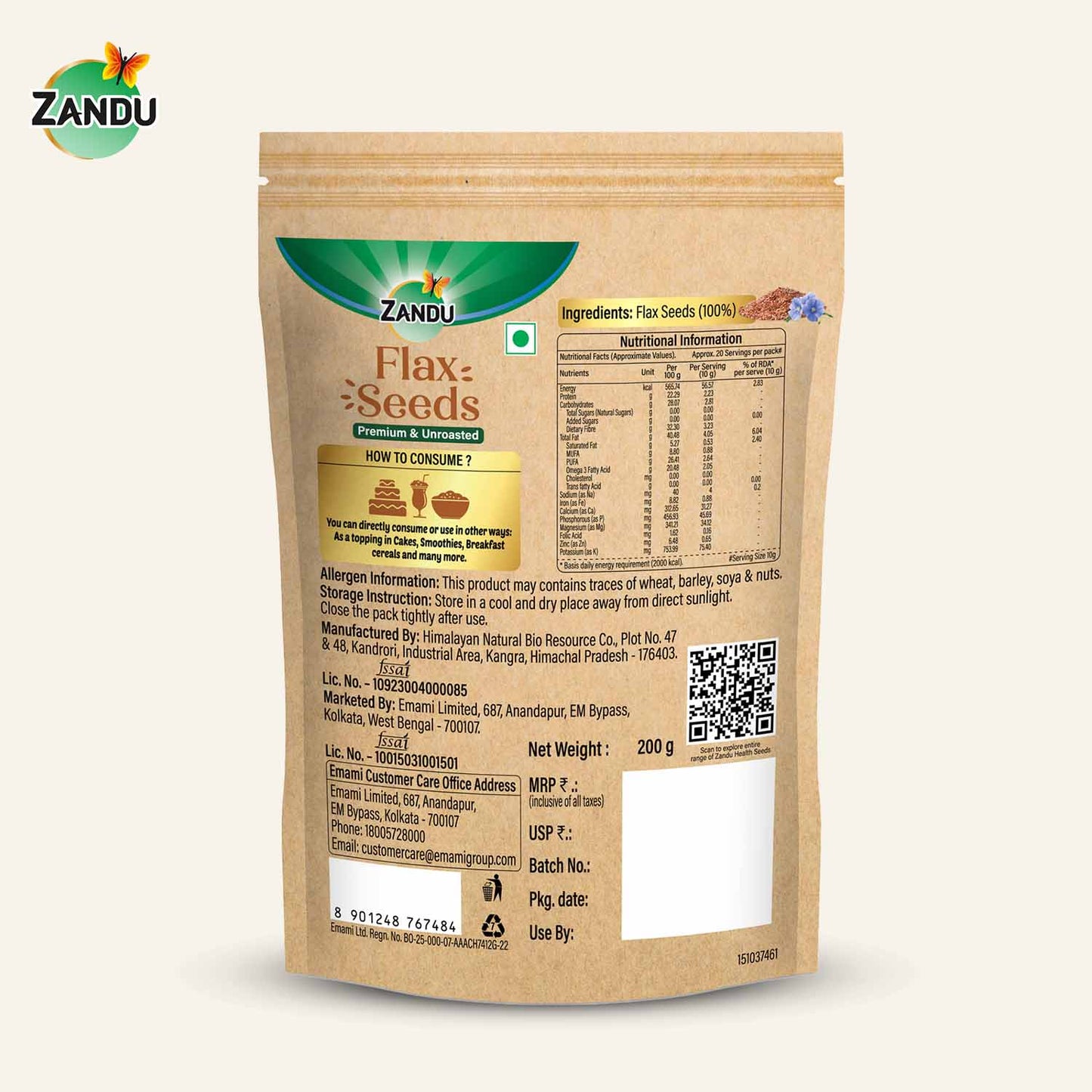 Zandu Flax Seeds 200g (Pack Of 2)