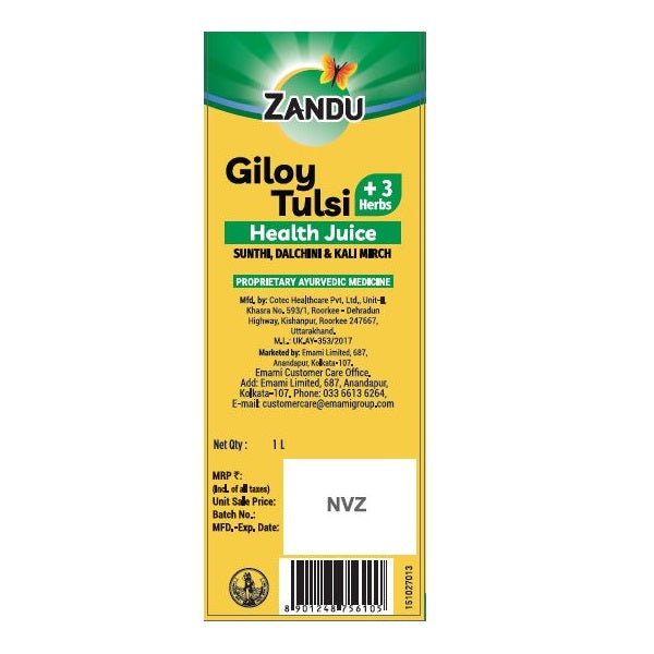 Zandu Giloy Tulsi Juice 1L