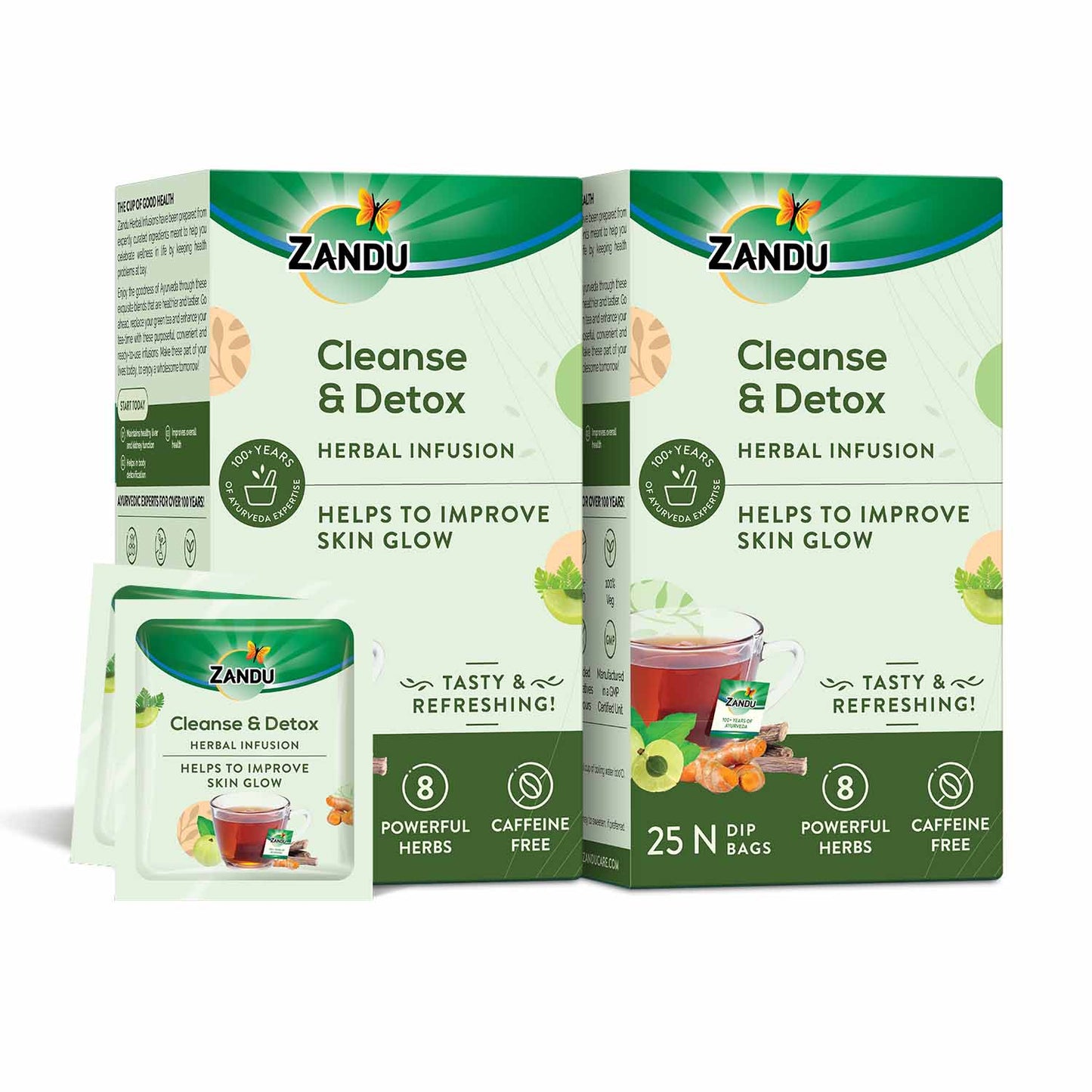 Zandu Cleanse & Detox Tea - Natural Body Detox 25 Teabags (Pack Of 2)