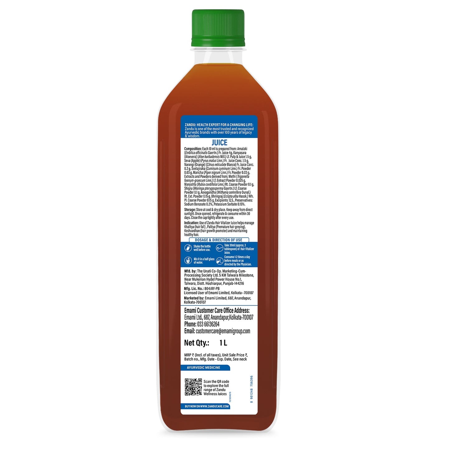 Zandu Hair Vitalizer Juice (1L)