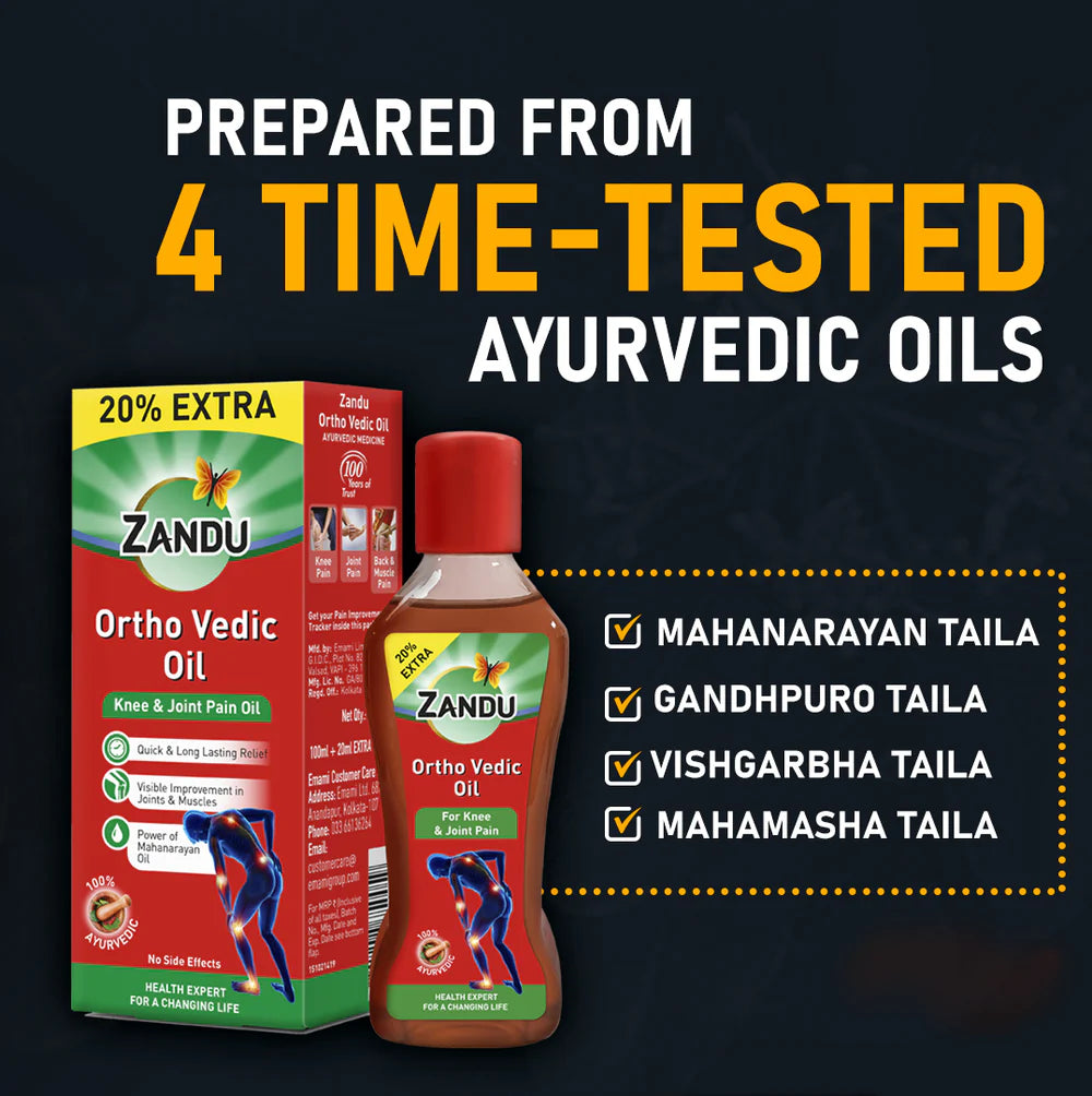 Zandu Ortho Vedic Oil – Ayurvedic Blend with Herbal & Essential Oils 100ML