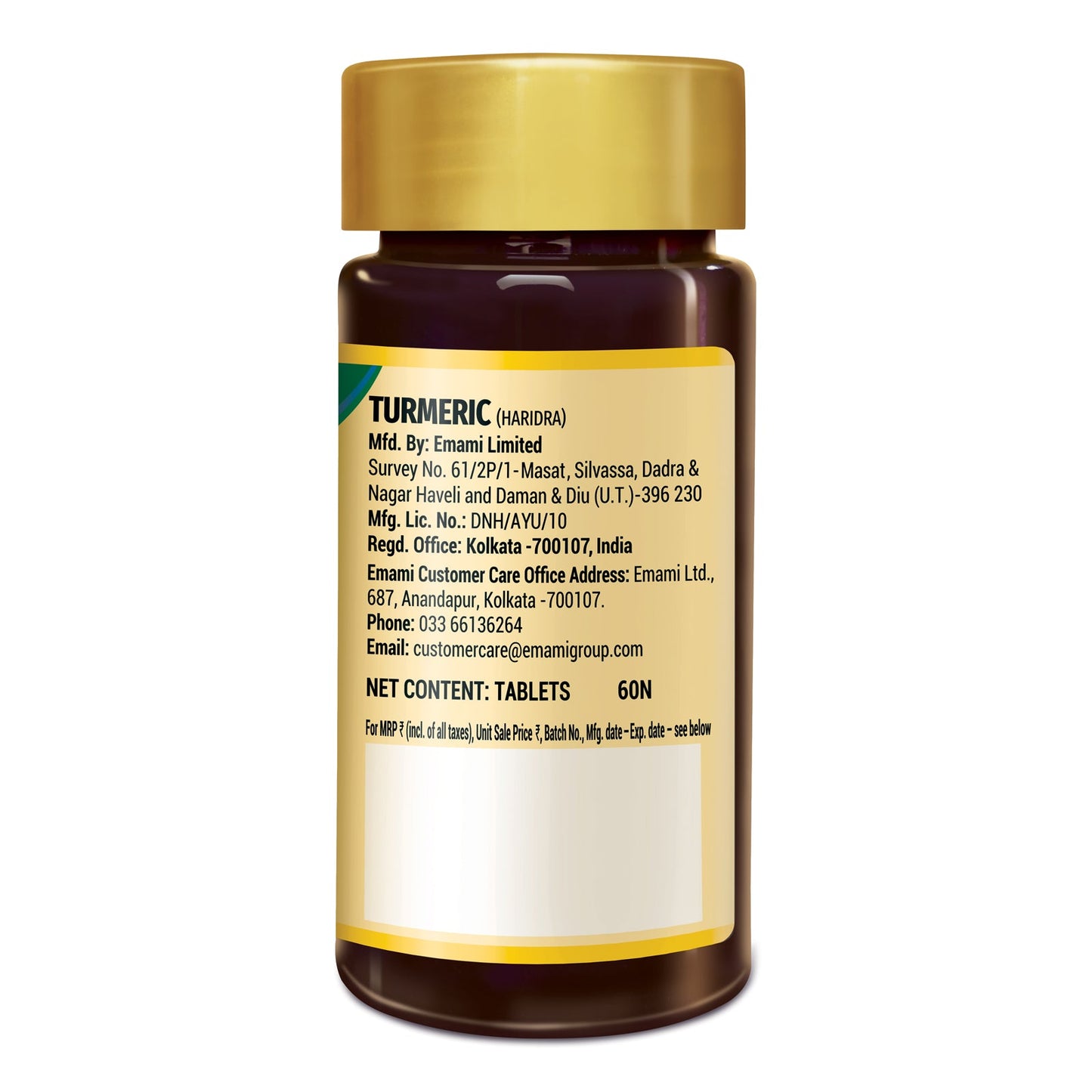 Zandu Turmeric Tablets for Immunity & Inflammation Relief (60 Tabs)