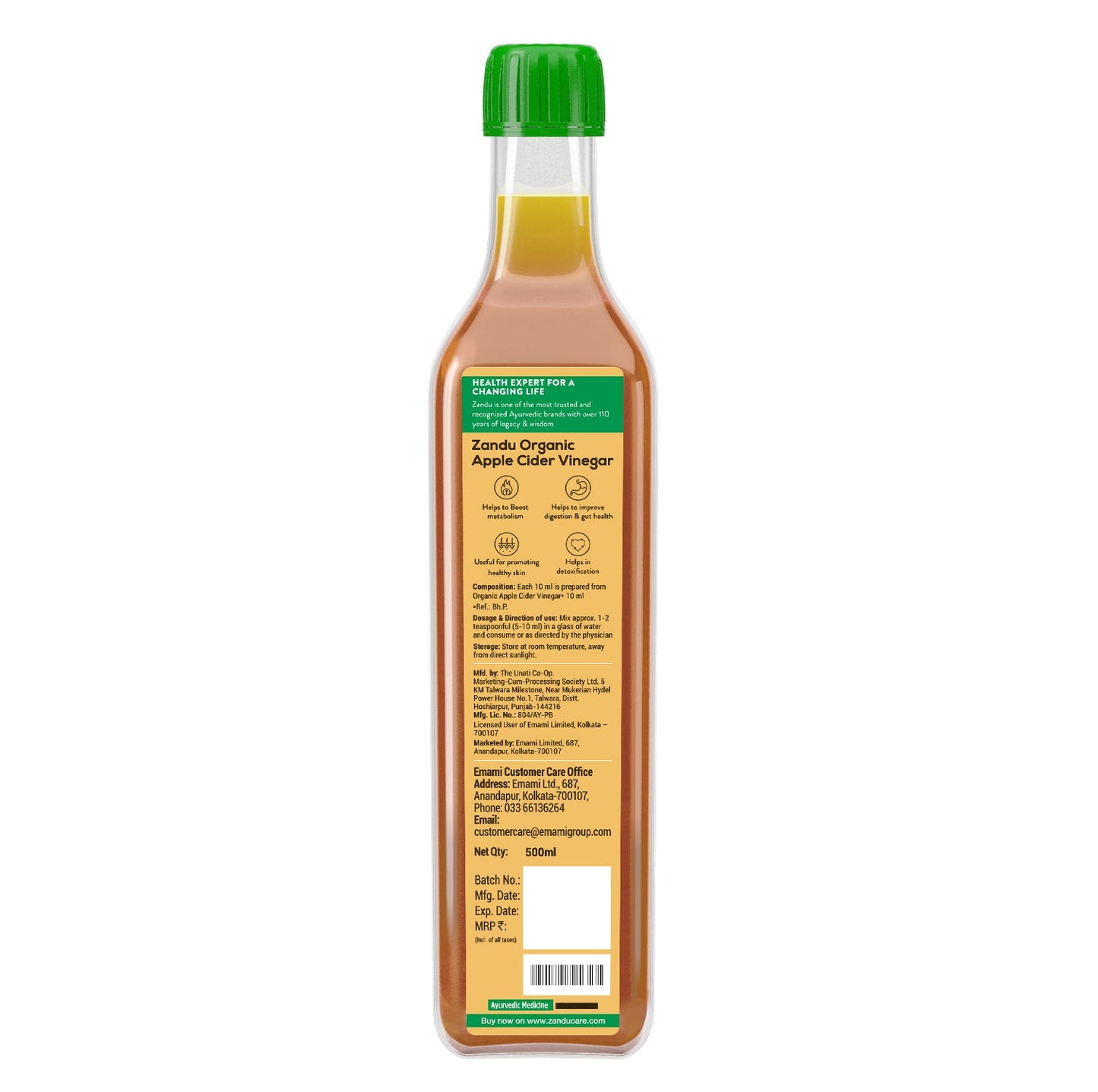 Zandu Organic Apple Cider Vinegar 500ml