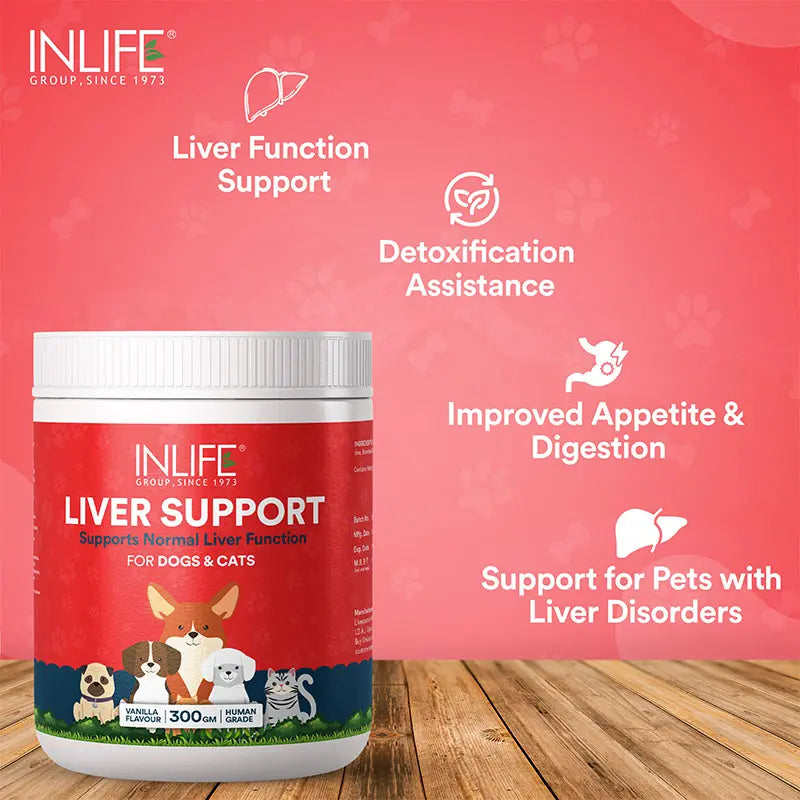 Inlife Liver Support Powder Supplement for Dogs Cats Pets | 300g (Vanilla) - 5