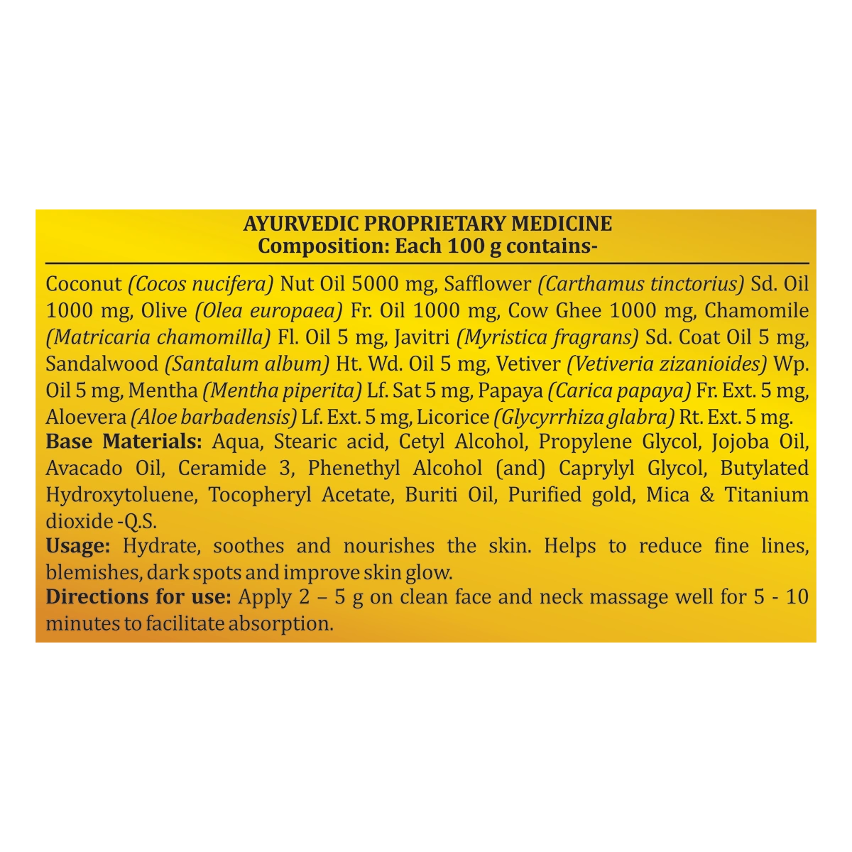 Patanjali Saundarya Gold Face Massage Cream 40g