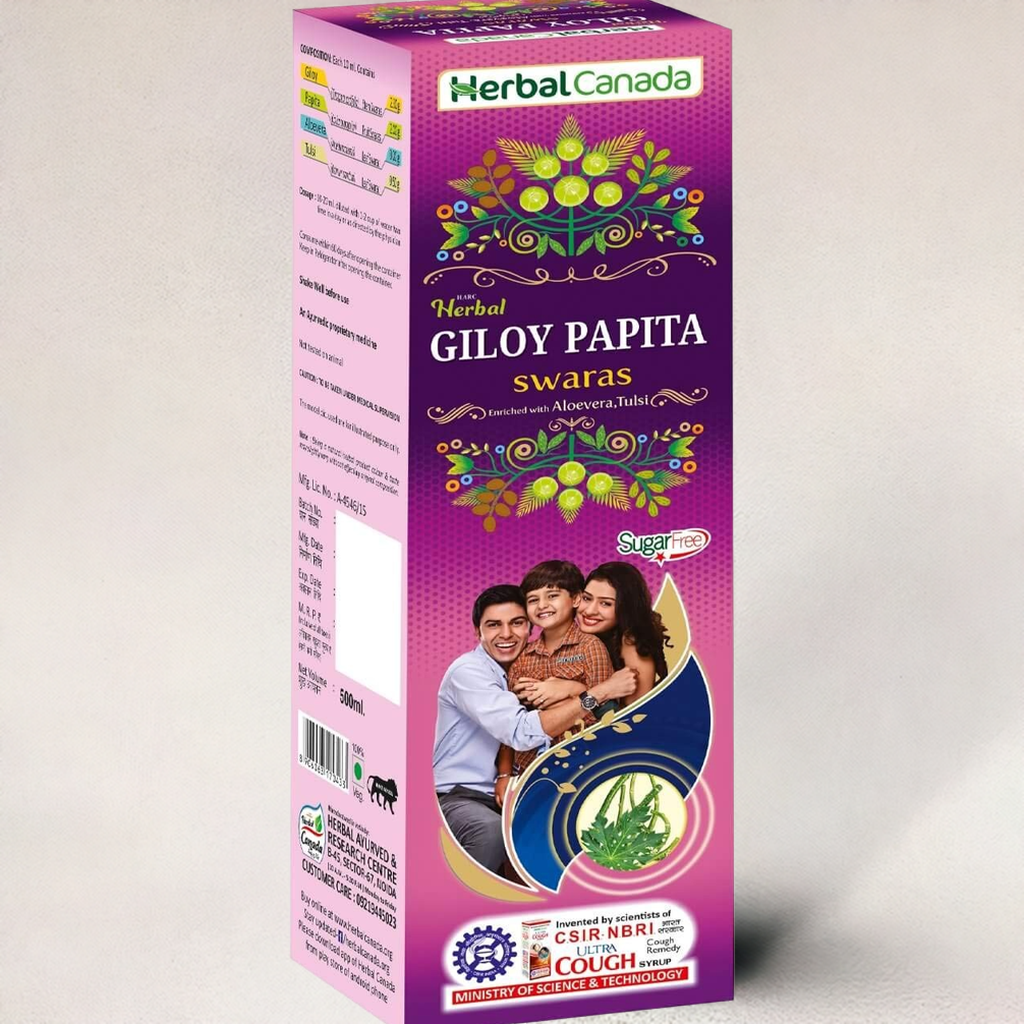 Herbal Canada Herbal Giloy Papita Swaras with Aloe Vera & Tulsi 500ml