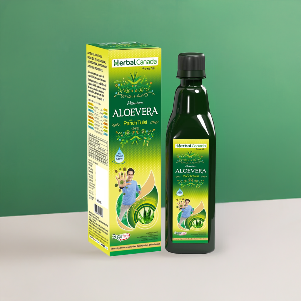 Herbal Canada Premium AloeVera Panch Tulsi Juice Sugar Free 500ml